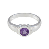 Meera Feminine Purple Solitaire Ring Amethyst Purple